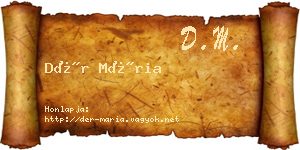 Dér Mária névjegykártya